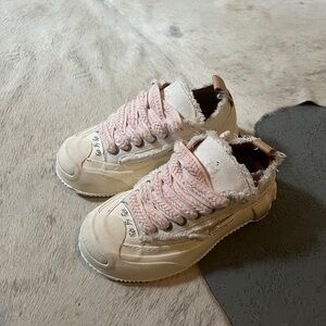Kids Cream and Pink Sneakers